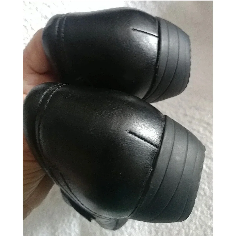Dansko Black Leather Slip On Pleated Comfort Loafers 5500020200 Size 37